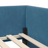 vidaXL Corner Bed Frame with Headboard Blue 90 cm x 200 cm Velvet