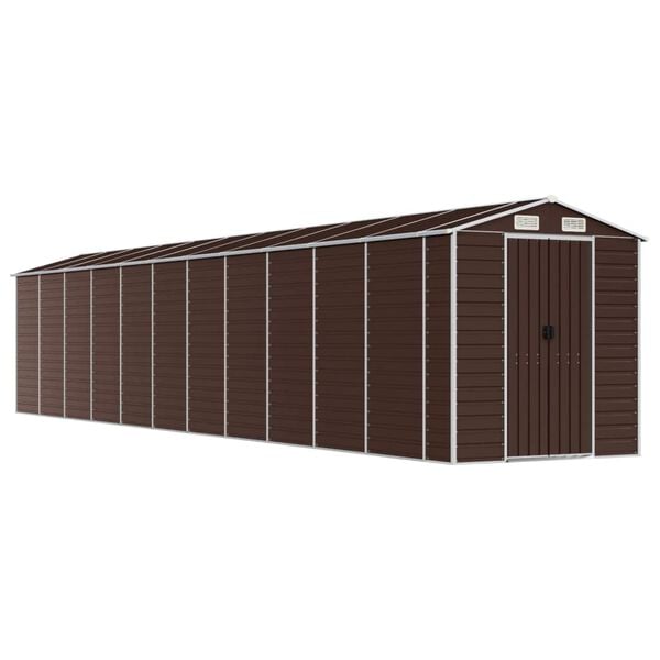 vidaXL Garden Shed Brown 191x980x198 cm Galvanised Steel