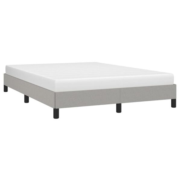 vidaXL Bed Frame without Mattress Light Grey 135x190 cm Double Double Fabric