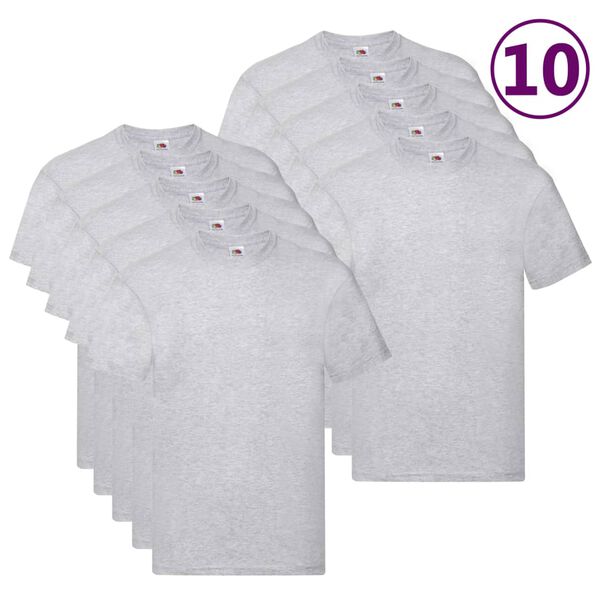 Fruit of the Loom Original T-shirts 10 pcs Grey 3XL Cotton
