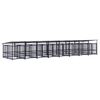 vidaXL Outdoor Dog Kennel with Roof Steel 15.02 m&sup2;