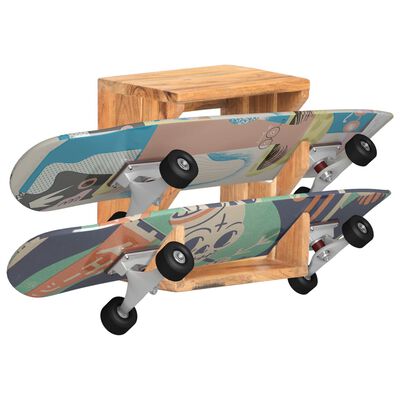 vidaXL Wall Mounted Skateboard Holder 25x20x30 cm Solid Acacia Wood