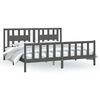 vidaXL Bed Frame without Mattress Grey Solid Wood Pine Super King Size
