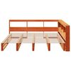 vidaXL Bookcase Bed without Mattress Wax Brown 200x200cm Solid Wood Pine