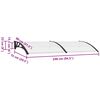 vidaXL Door Canopy Black and Transparent 240x75 cm PC