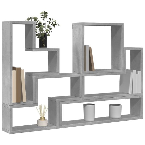 vidaXL Wall Shelf Concrete Grey 96x12x64 cm Engineered Wood