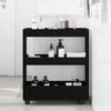 vidaXL Narrow Storage Trolley Black Oak 60 x 18 x 70 cm