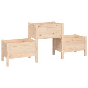 vidaXL Planter 178.5x44x75 cm Solid Wood Pine