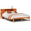 vidaXL Bookcase Bed without Mattress Wax Brown 140x200cm Solid Wood Pine