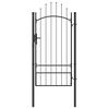 vidaXL Garden Gate with Lock Grey 100 x 200 cm Steel