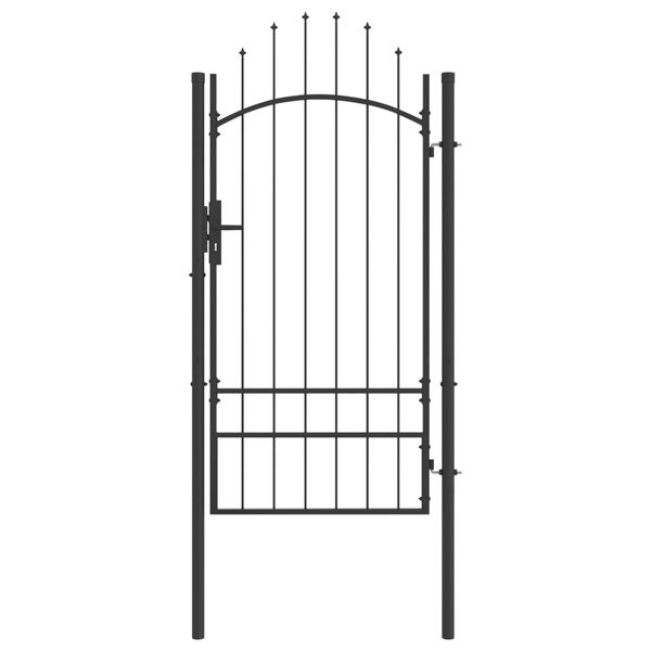 vidaXL Garden Gate with Lock Grey 100 x 200 cm Steel