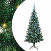 vidaXL Artificial Pre-lit Christmas Tree Green 150 cm PVC and Metal