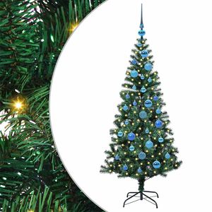 vidaXL Artificial Pre-lit Christmas Tree Green 150 cm PVC and Metal