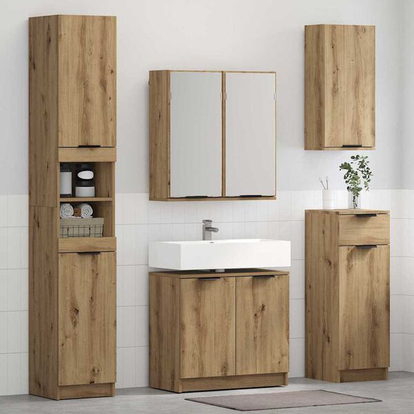 vidaXL Bathroom Cabinet Set 3 pcs Artisan Oak Engineered Wood