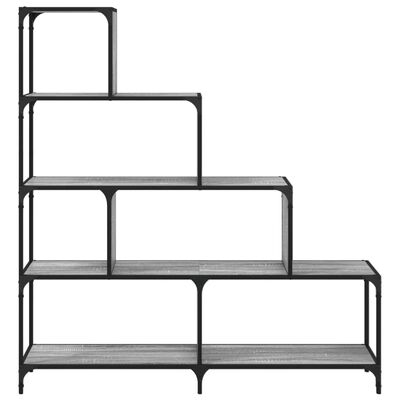 vidaXL Bookcase 4-Stair Grey Sonoma 139x33.5x149 cm Engineered Wood