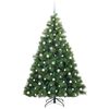 vidaXL Artificial Christmas Tree with 300 LEDs Green 210 cm PE and PVC