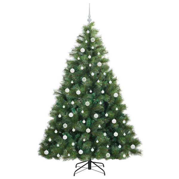 vidaXL Artificial Christmas Tree with 300 LEDs Green 210 cm PE and PVC
