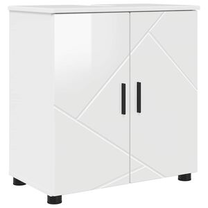 vidaXL Bathroom Cabinet with Storage High Gloss White 61 x 35 x 64 cm