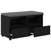 vidaXL Hall Bench with Cushion with Drawer Black Oak 80 x 38 x 46 cm