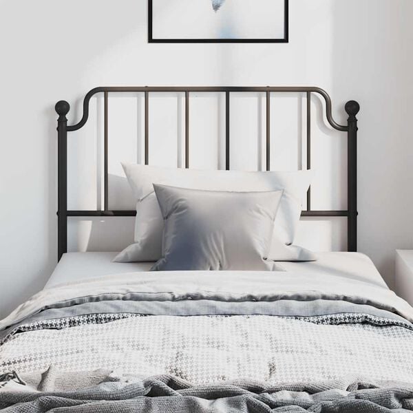 vidaXL Metal Headboard Black 100 cm