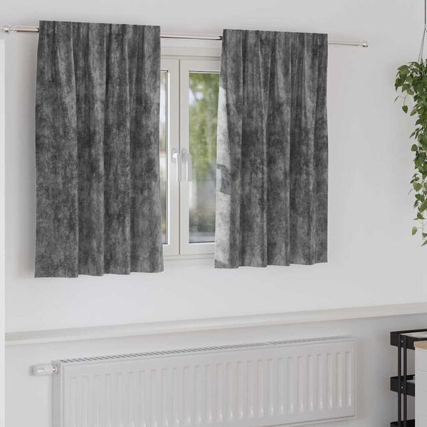 vidaXL Velvet Curtains with Curtains 2 pcs Grey 140 x 140 cm Velvet