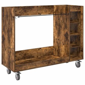 vidaXL Golf Cabinet with Wheel Plain Smoked Oak 120 x 45 x 98 cm