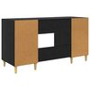 vidaXL Desk with Shelf Black Oak 140 x 50 x 75 cm Engineered Wood