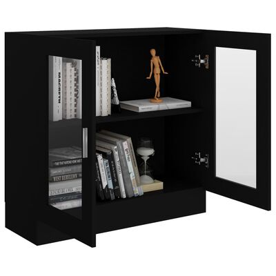 vidaXL Vitrine Cabinet Black 82.5x30.5x80 cm Engineered Wood