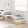 vidaXL Storage Bed Frame with Drawer Sonoma Oak 90 cm Engineered Wood