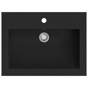 vidaXL Granite Basin 600x450x120 mm Black