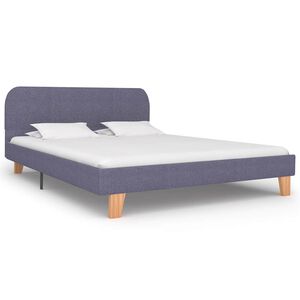 vidaXL Bed Frame without Mattress Light Grey Fabric 135x190 cm Double