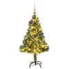 vidaXL Artificial Christmas Tree 150 LEDs&Ball Set&Flocked Snow 120 cm