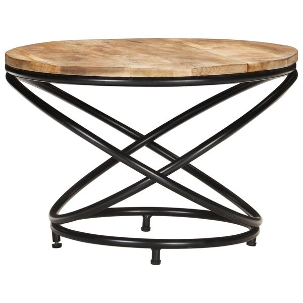 vidaXL Coffee Table Black 60x60x40 cm Solid Rough Mango Wood