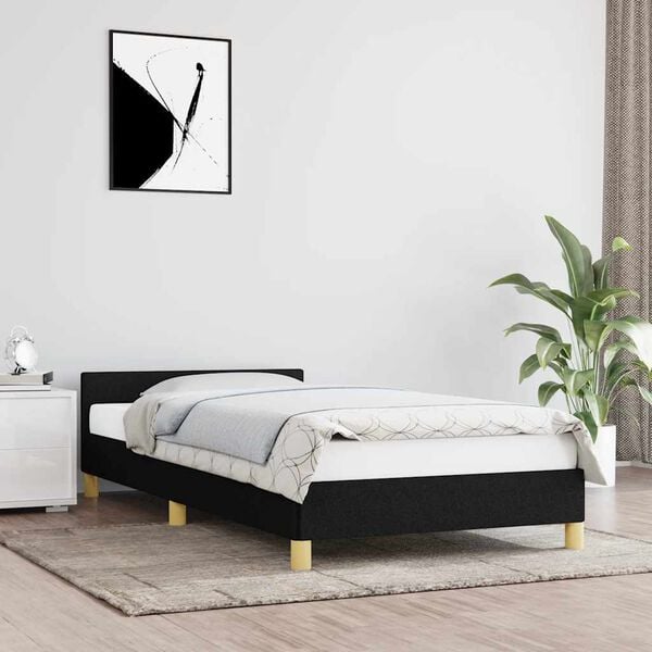 vidaXL Bed Frame without Mattress Black 90x190cm Single Fabric