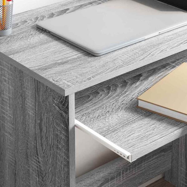 vidaXL Desk with Drawer Grey Sonoma 106 x 41 x 88.5 cm Engineered Wood