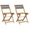 vidaXL Folding Chairs 2 pcs Grey Solid Wood Acacia and Rope