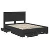 vidaXL Bed Frame with Headboard Black 135 x 190 cm Engineered Wood