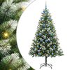 vidaXL Artificial Hinged Christmas Tree with Flocked Snow 300 LEDs