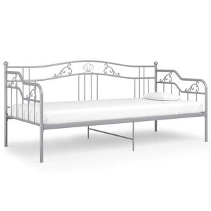 vidaXL Sofa Bed Frame without Mattress Grey Metal 90x200 cm