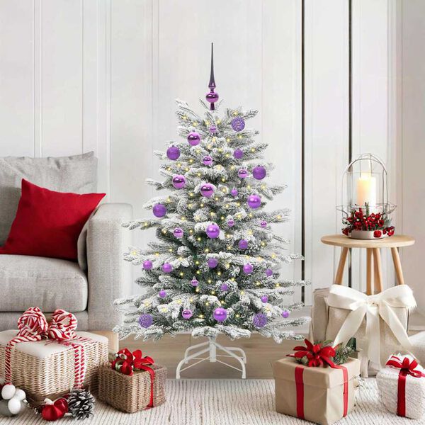 vidaXL Artificial Hinged Christmas Tree White 120 cm PE and PVC