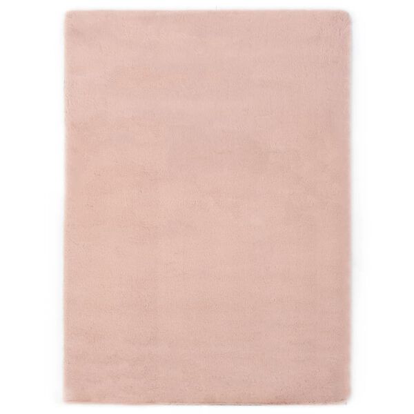 vidaXL Rug 80x150 cm Faux Rabbit Pelt Old Pink