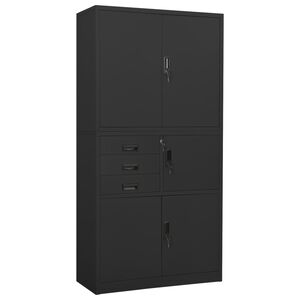 vidaXL Office Cabinet | Anthracite | Steel | Large | Height-Adjustable Shelves