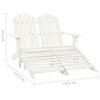 vidaXL 2-Seater Garden Adirondack Chair&Ottoman Fir Wood White