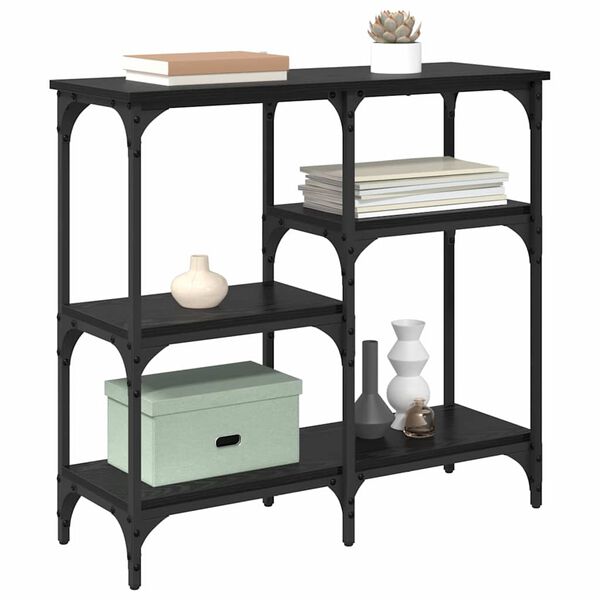 vidaXL Console Table Black Oak 80 x 29 x 75 cm Engineered Wood