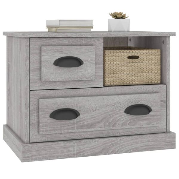 vidaXL Bedside Cabinet Grey Sonoma 60x39x45 cm