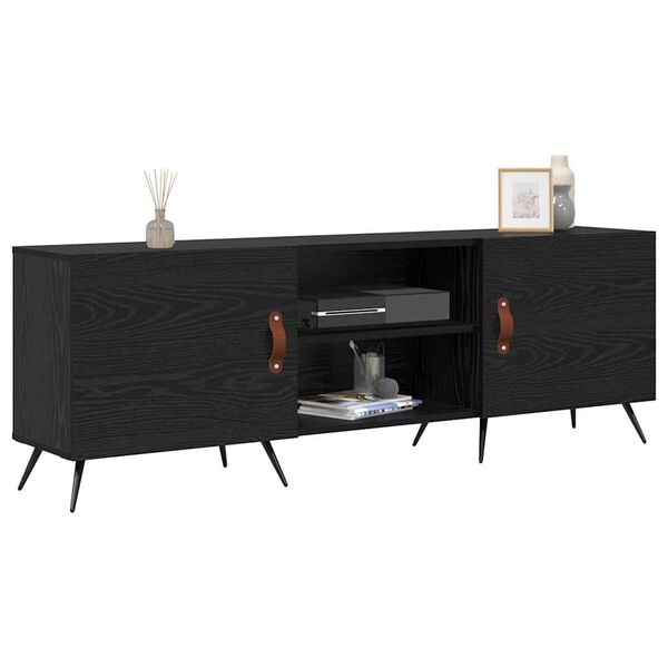 vidaXL TV Cabinet Black oak 150 x 30 x 50 cm Engineered wood