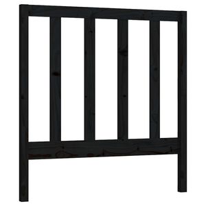 vidaXL Bed Headboard | Black | Solid pine wood | 81x4x100 cm | Durable