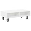 vidaXL Side Table with Wheels White 90 x 50 x 30 cm Engineered Wood