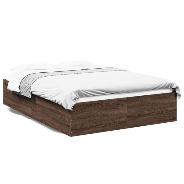 vidaXL Bed Frame without Mattress Brown Oak 120x190 cm Small Double