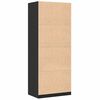 vidaXL Wardrobe with Shelf Black Oak 80 x 50 x 200 cm Engineered Wood